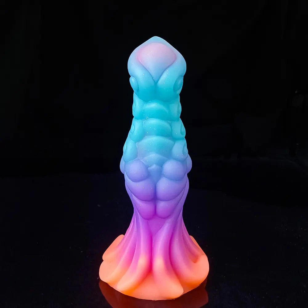 7.87in Monster Knot Luminous Dildo With Ribs Adult Male Masturbator