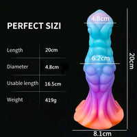 7.87in Monster Knot Luminous Dildo With Ribs Adult Male Masturbator