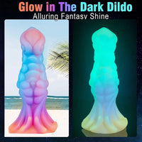 7.87in Monster Knot Luminous Dildo With Ribs Adult Male Masturbator