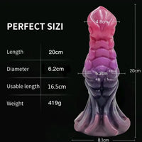 7.87in Monster Knot Luminous Dildo With Ribs Adult Male Masturbator