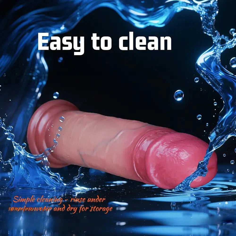 7.87in Moveable Skin Realistic Dual Density Liquid Silicone Dildo Cock Toy