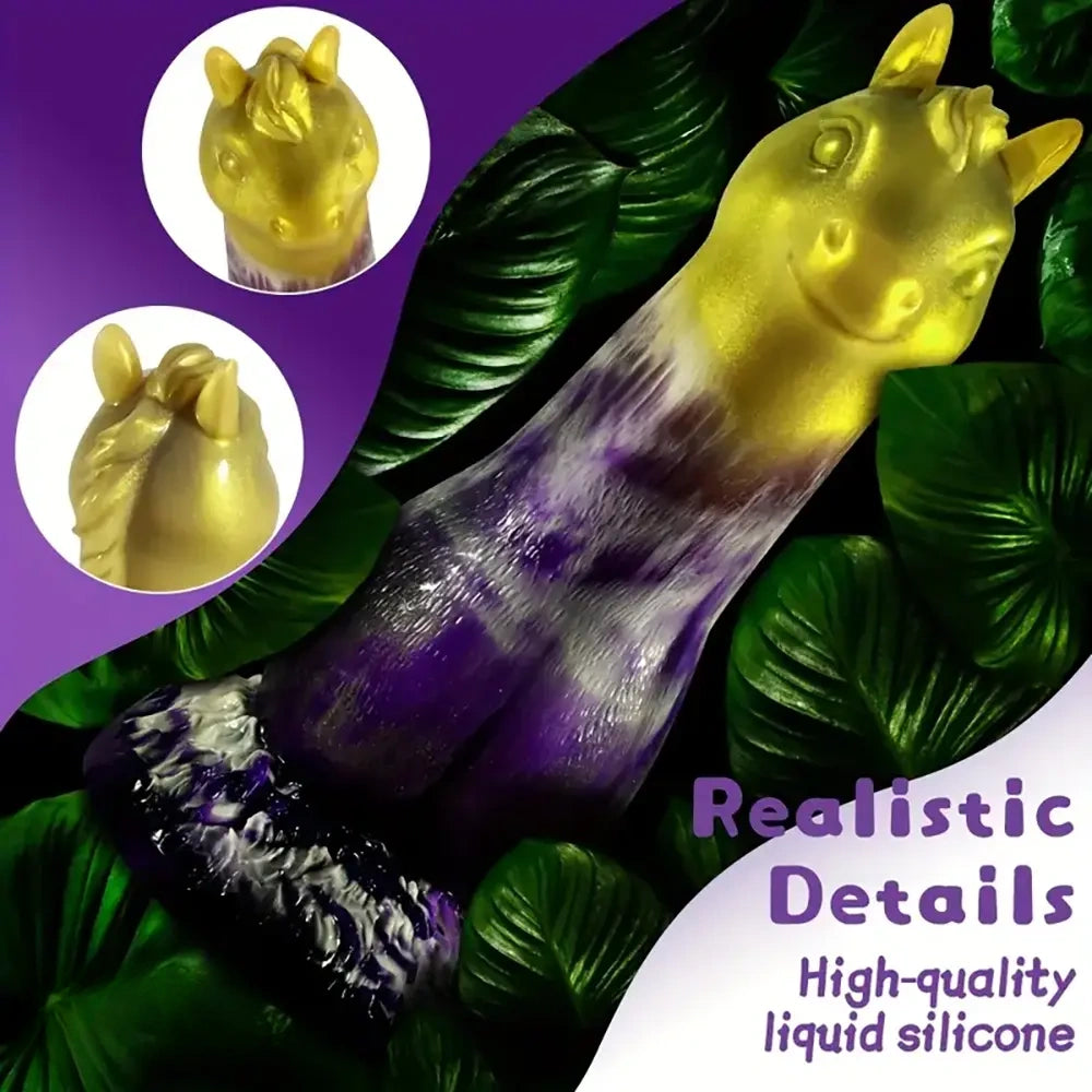 7.87in New Strange Shaped Horse Silicone Cock Dildo Simulation Penis