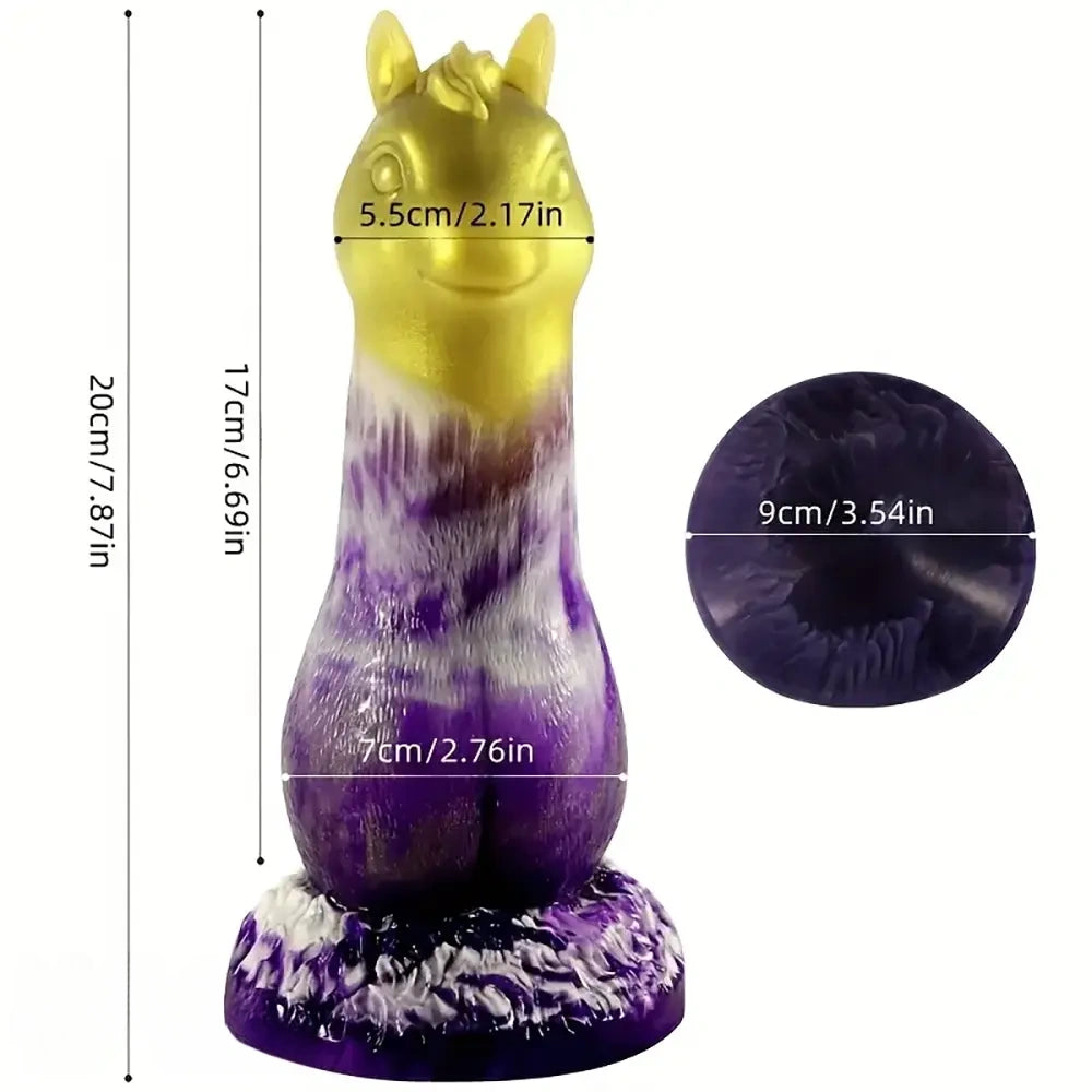 7.87in New Strange Shaped Horse Silicone Cock Dildo Simulation Penis