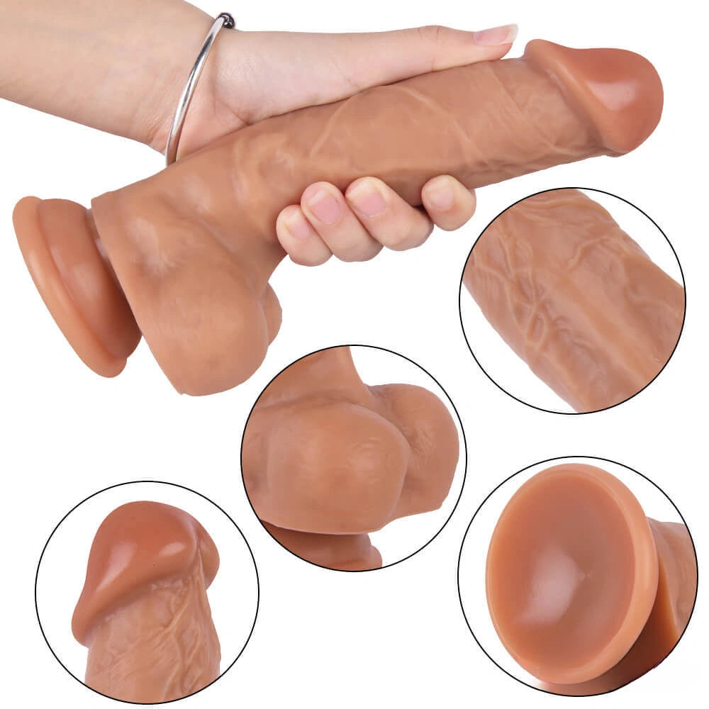 7.87in Penis Suction Cup Realistic Dildo Sex Toy For Clit Stimulation