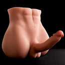 7.87in Premium Realistic Silicone Flexible Dildo Sex Torso With Anus