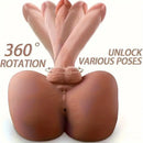 7.87in Premium Realistic Silicone Flexible Dildo Sex Torso With Anus