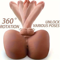 7.87in Premium Realistic Silicone Flexible Dildo Sex Torso With Anus