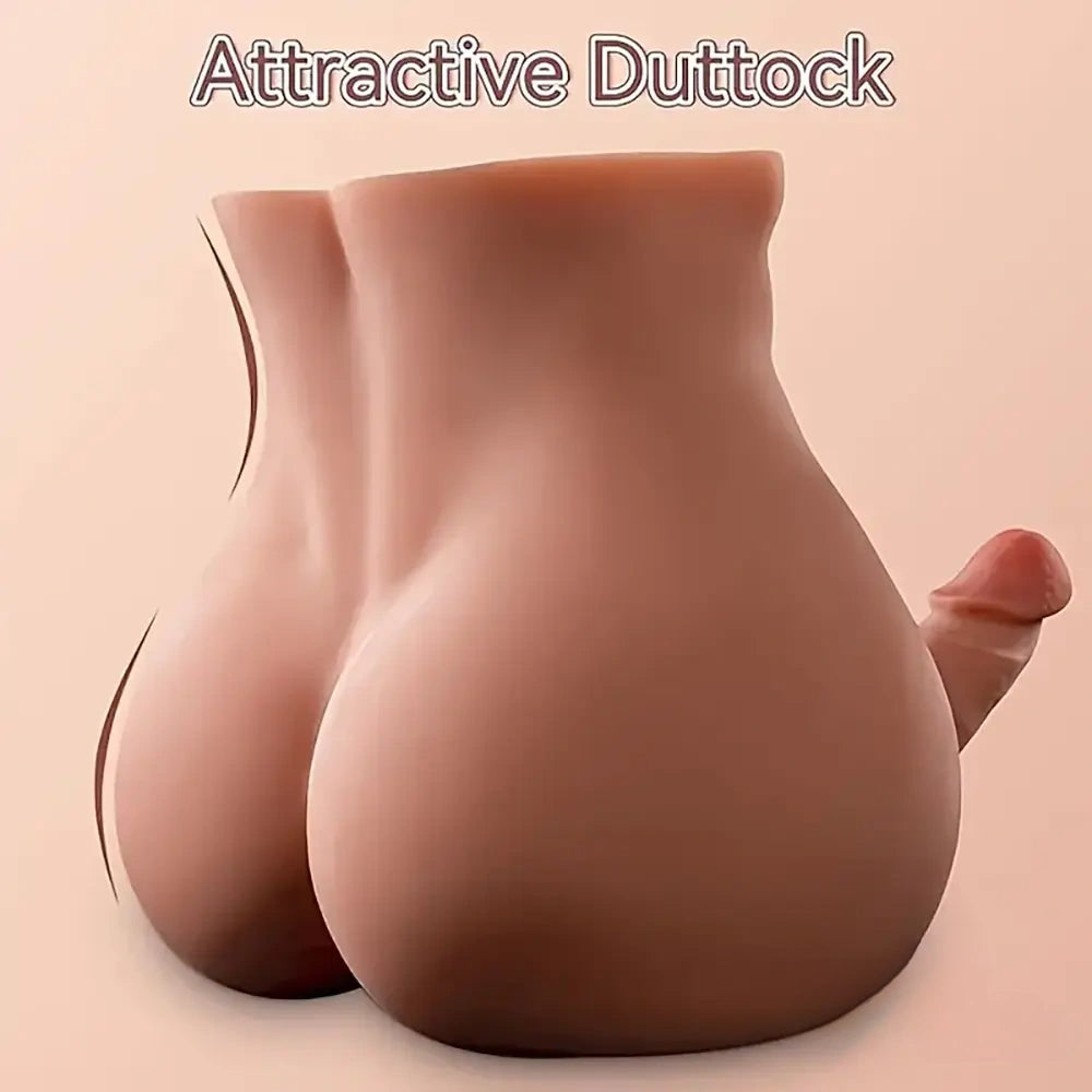 7.87in Premium Realistic Silicone Flexible Dildo Sex Torso With Anus