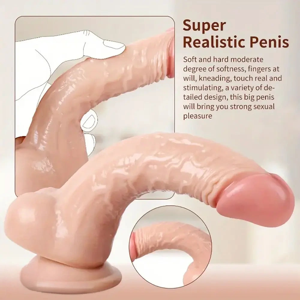 7.87in PVC Real Cock Male Dildo For Adult BDSM Intimacy Sex Play