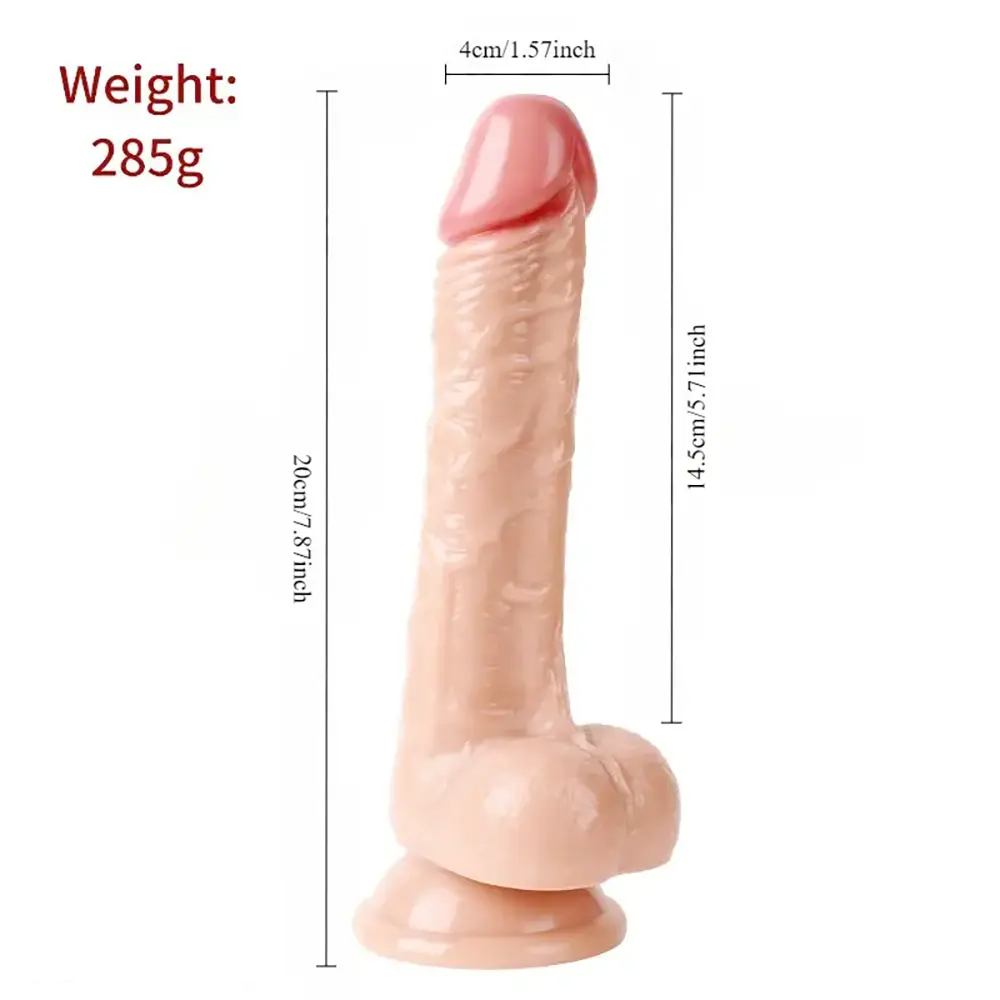 7.87in PVC Real Cock Male Dildo For Adult BDSM Intimacy Sex Play