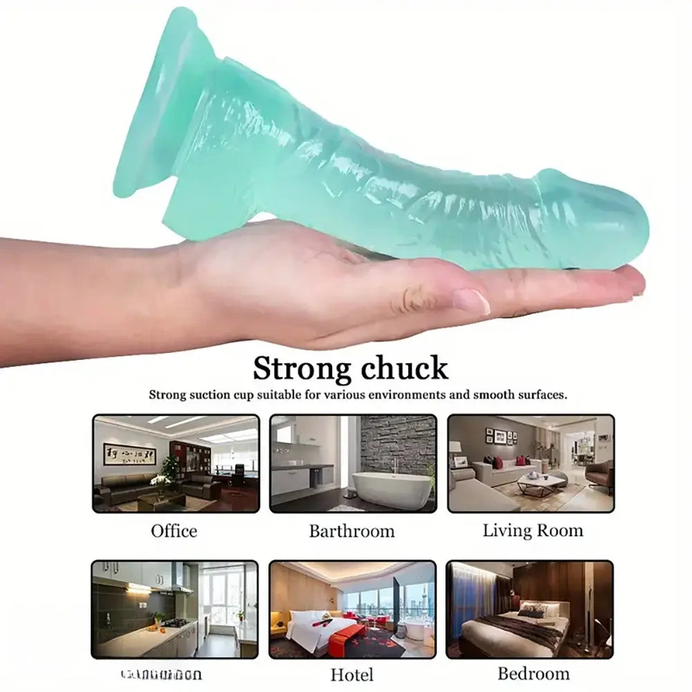 7.87in Real Anal Dildo with Testis Strong Suction Cup G Spot Stimulator