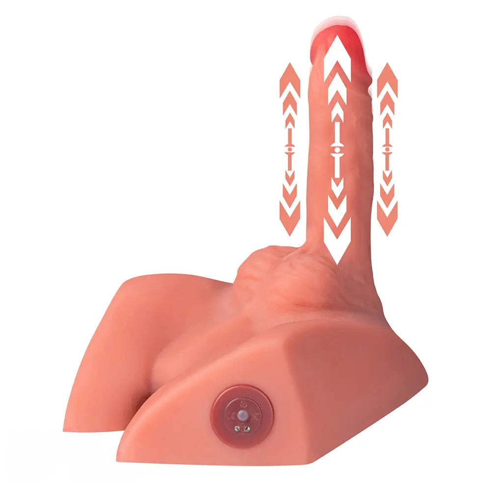7.87in Real Feeling 3D Lifelike Sex Torso Dildo With Vibrating Thrusting Toy