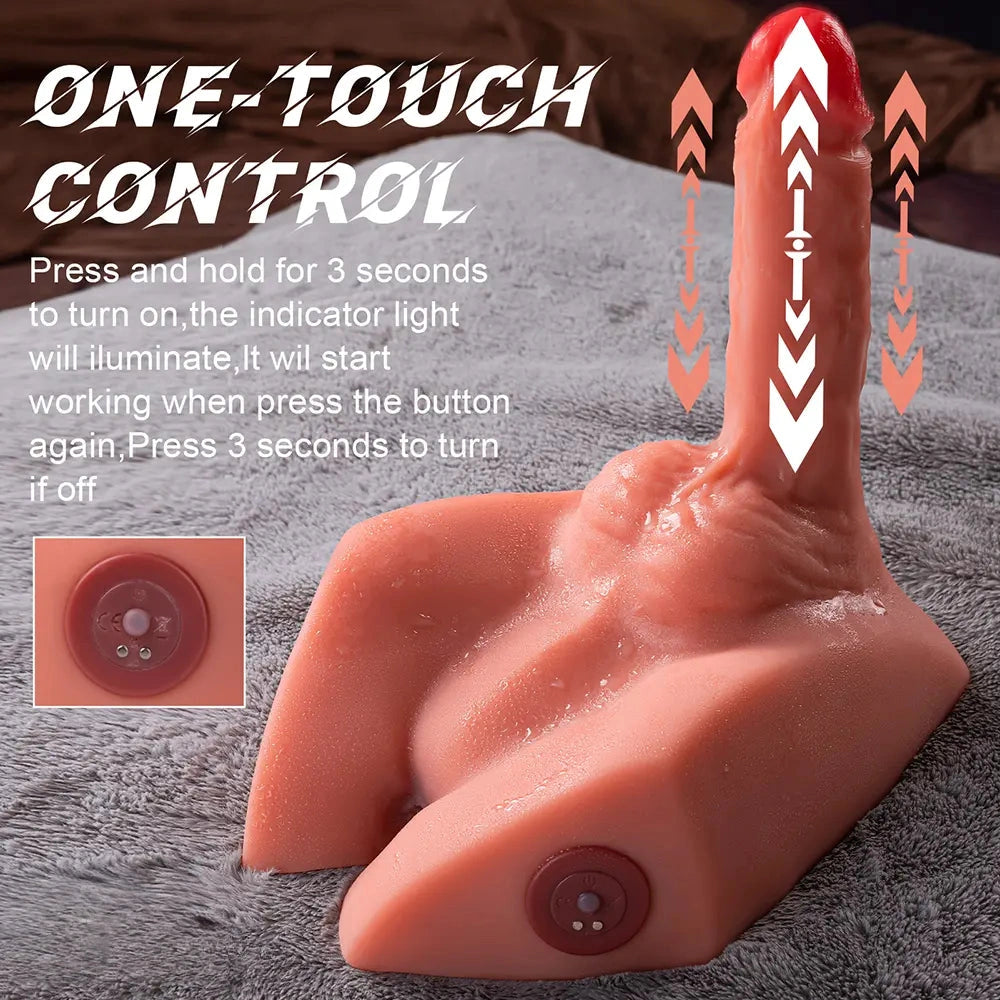 7.87in Real Feeling 3D Lifelike Sex Torso Dildo With Vibrating Thrusting Toy
