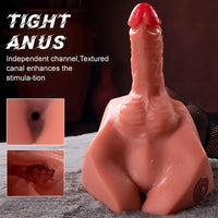 7.87in Real Feeling 3D Lifelike Sex Torso Dildo With Vibrating Thrusting Toy