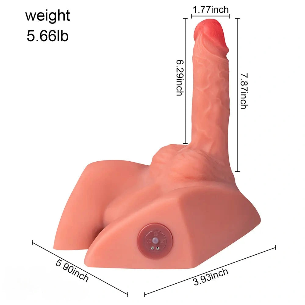 7.87in Real Feeling 3D Lifelike Sex Torso Dildo With Vibrating Thrusting Toy