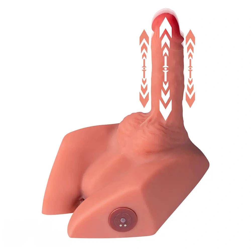 7.87in Real Feeling 3D Lifelike Sex Torso Dildo With Vibrating Thrusting Toy