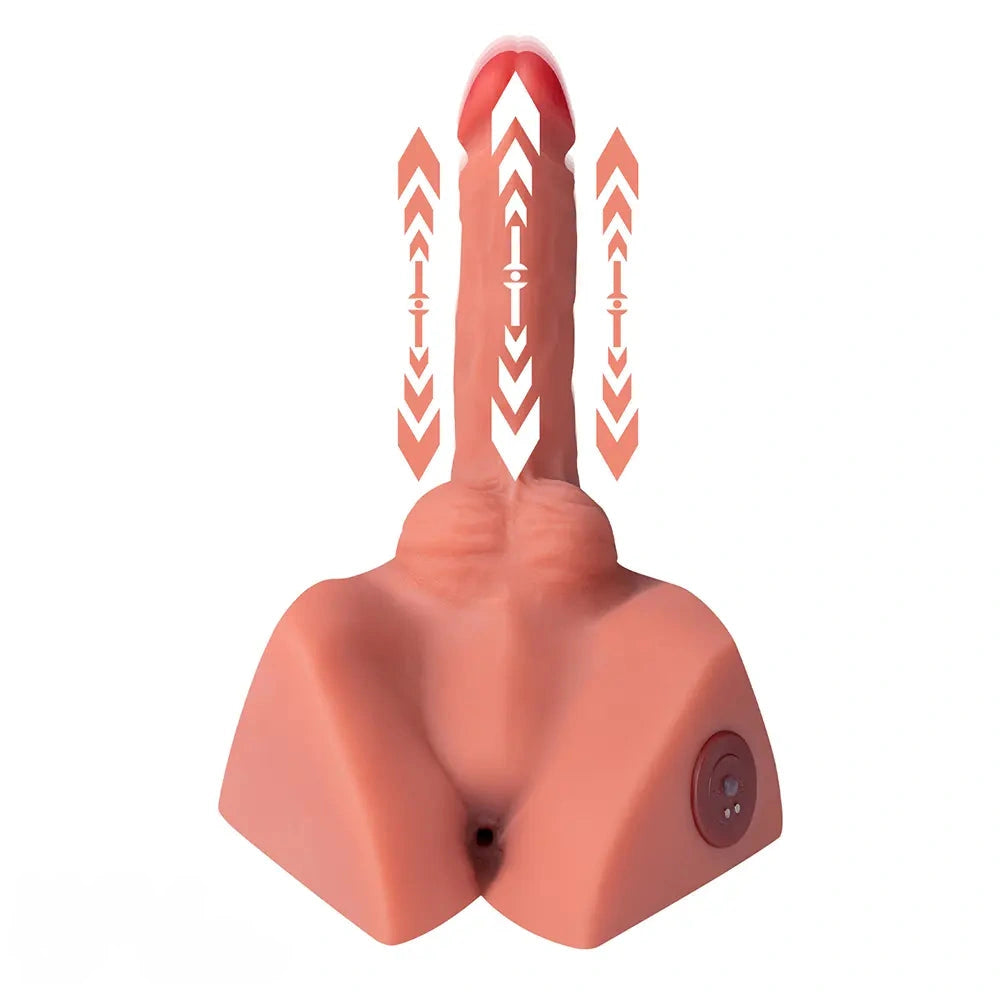 7.87in Real Feeling 3D Lifelike Sex Torso Dildo With Vibrating Thrusting Toy