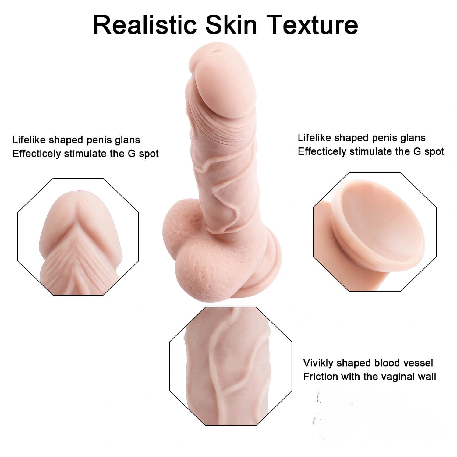 7.87in Real Feeling Dildo Sex Toy For Anal Vaginal Sex