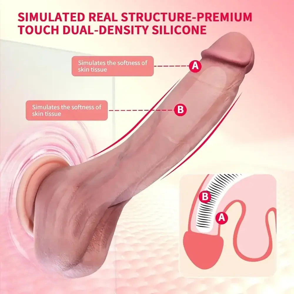 7.87in Real Skin Soft Dual-Layer Liquid Silicone Touch Lifelike Dildo