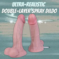 7.87in Real Vein Soft Silicone Adult Double Layer Squirting Strap on Dildo