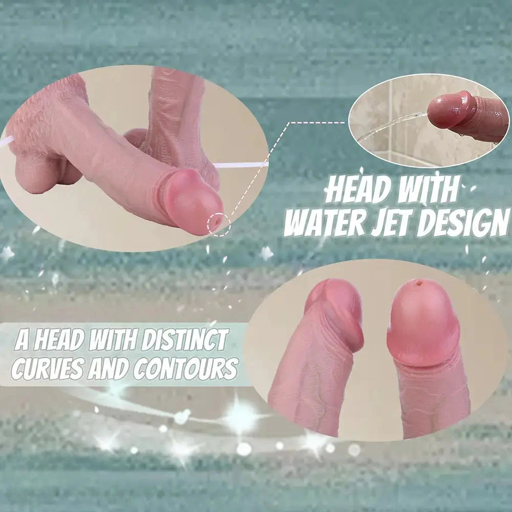7.87in Real Vein Soft Silicone Adult Double Layer Squirting Strap on Dildo
