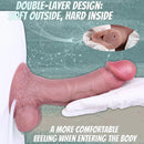 7.87in Real Vein Soft Silicone Adult Double Layer Squirting Strap on Dildo