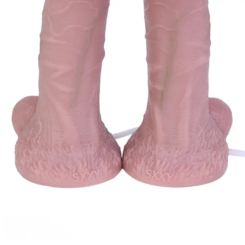 7.87in Real Vein Soft Silicone Adult Double Layer Squirting Strap on Dildo