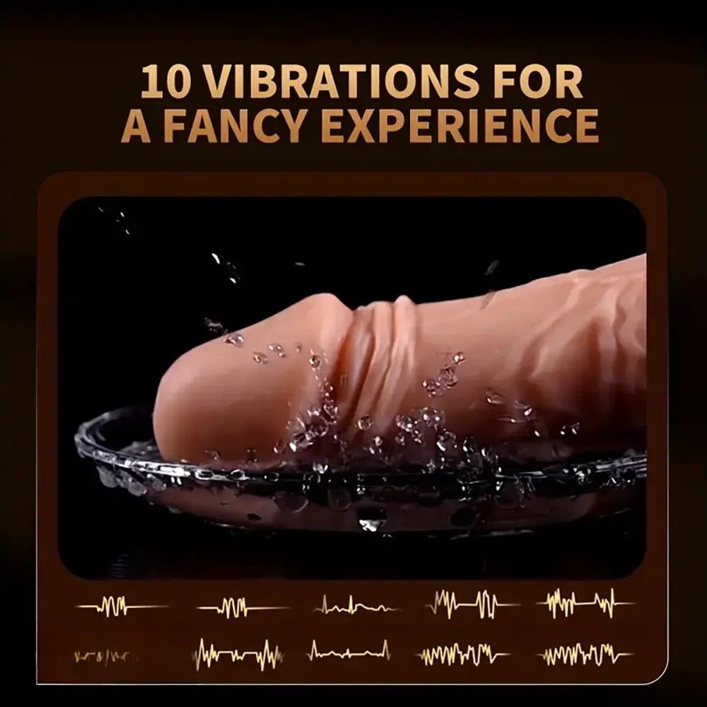 7.87in Real Vibrating Automatic Remote Control Lifelike Cock Dildo