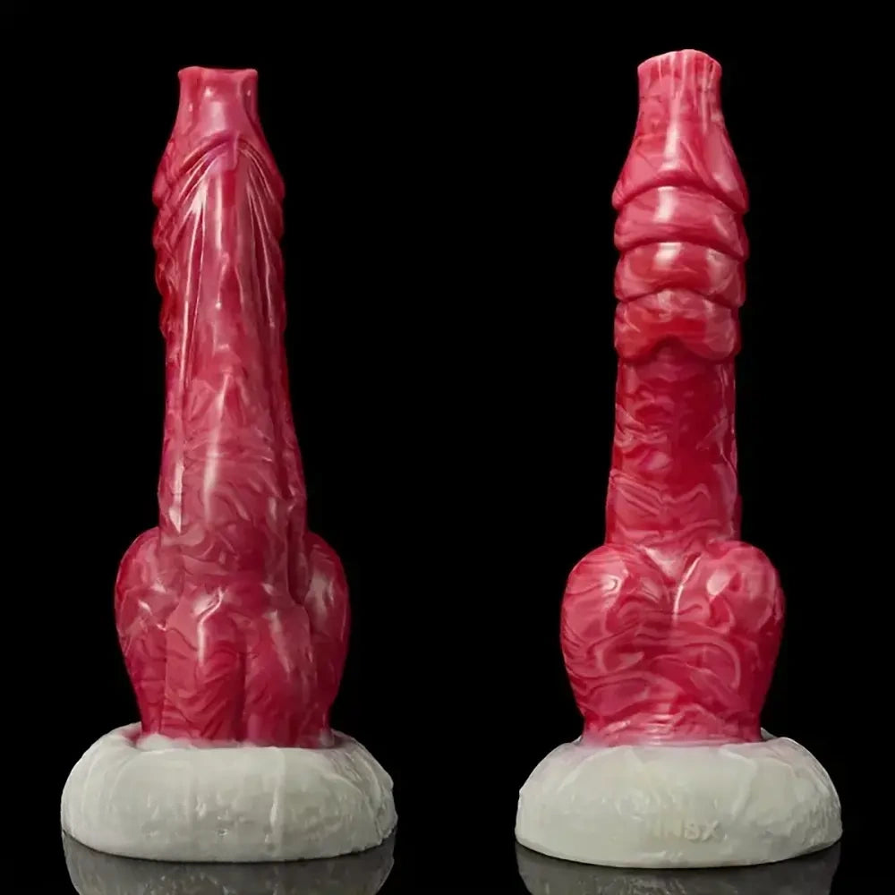 7.87in Realistic Animal Dog Knot Soft Silicone Odd Dildo For Men Women