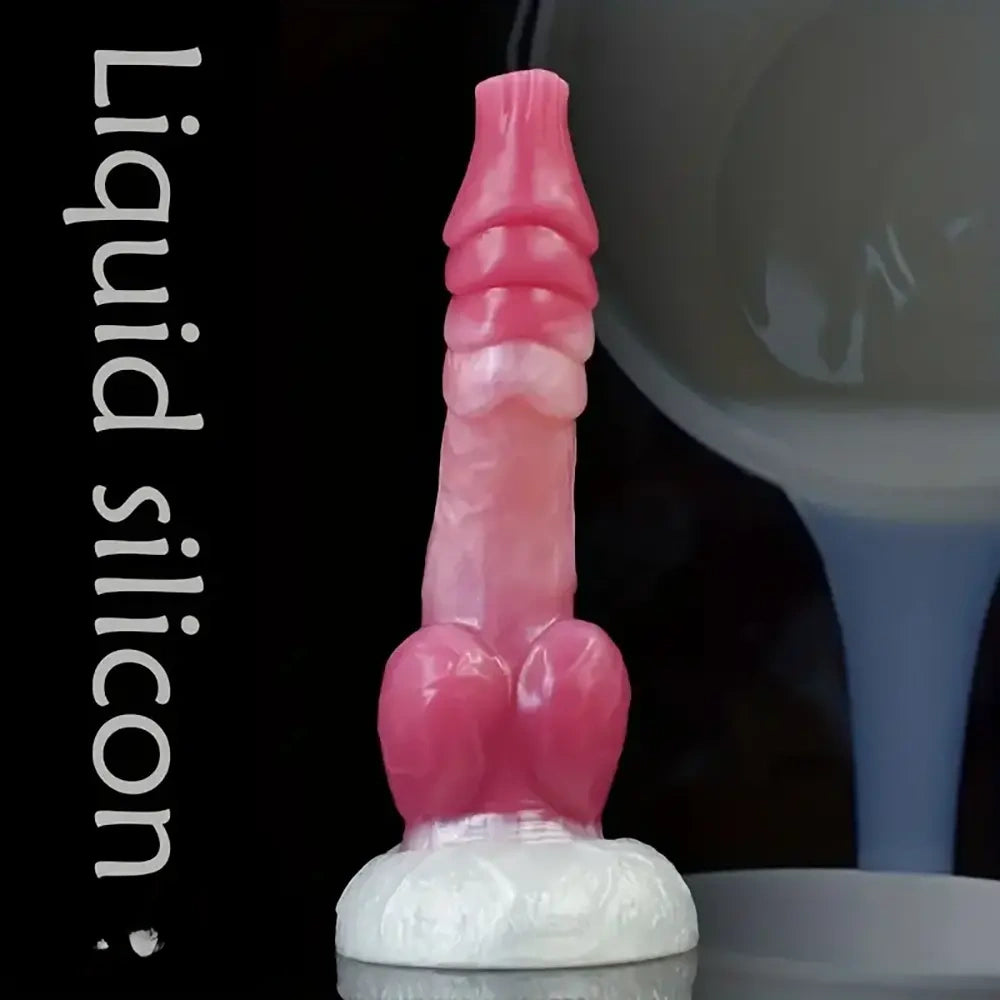 7.87in Realistic Animal Dog Knot Soft Silicone Odd Dildo For Men Women