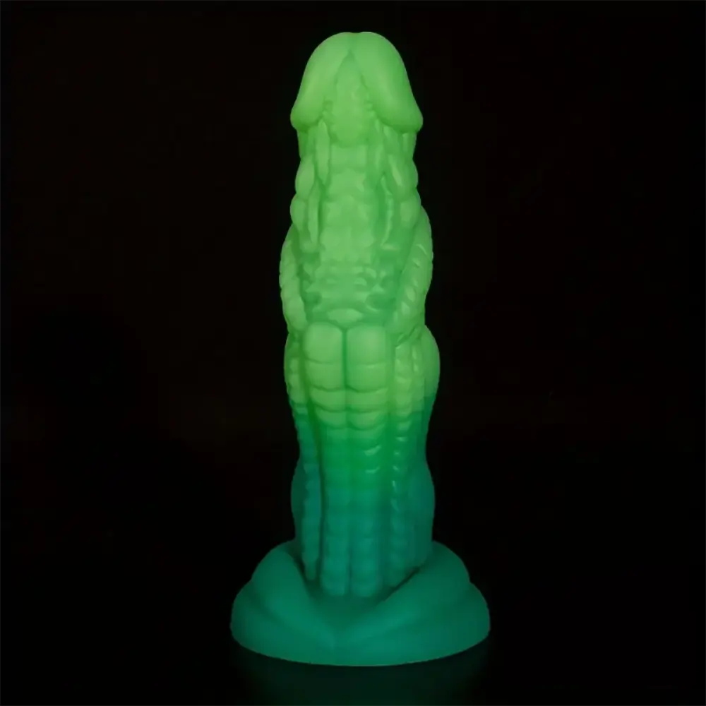 7.87in Realistic Dragon Green Gradient Soft Silicone Women Dildo