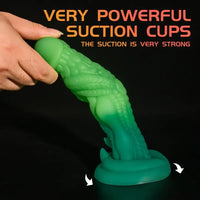 7.87in Realistic Dragon Green Gradient Soft Silicone Women Dildo