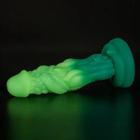 7.87in Realistic Dragon Green Gradient Soft Silicone Women Dildo