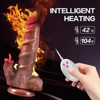 7.87in Realistic Heating Silicone Tongue Licking Thrusting Auto Dildo