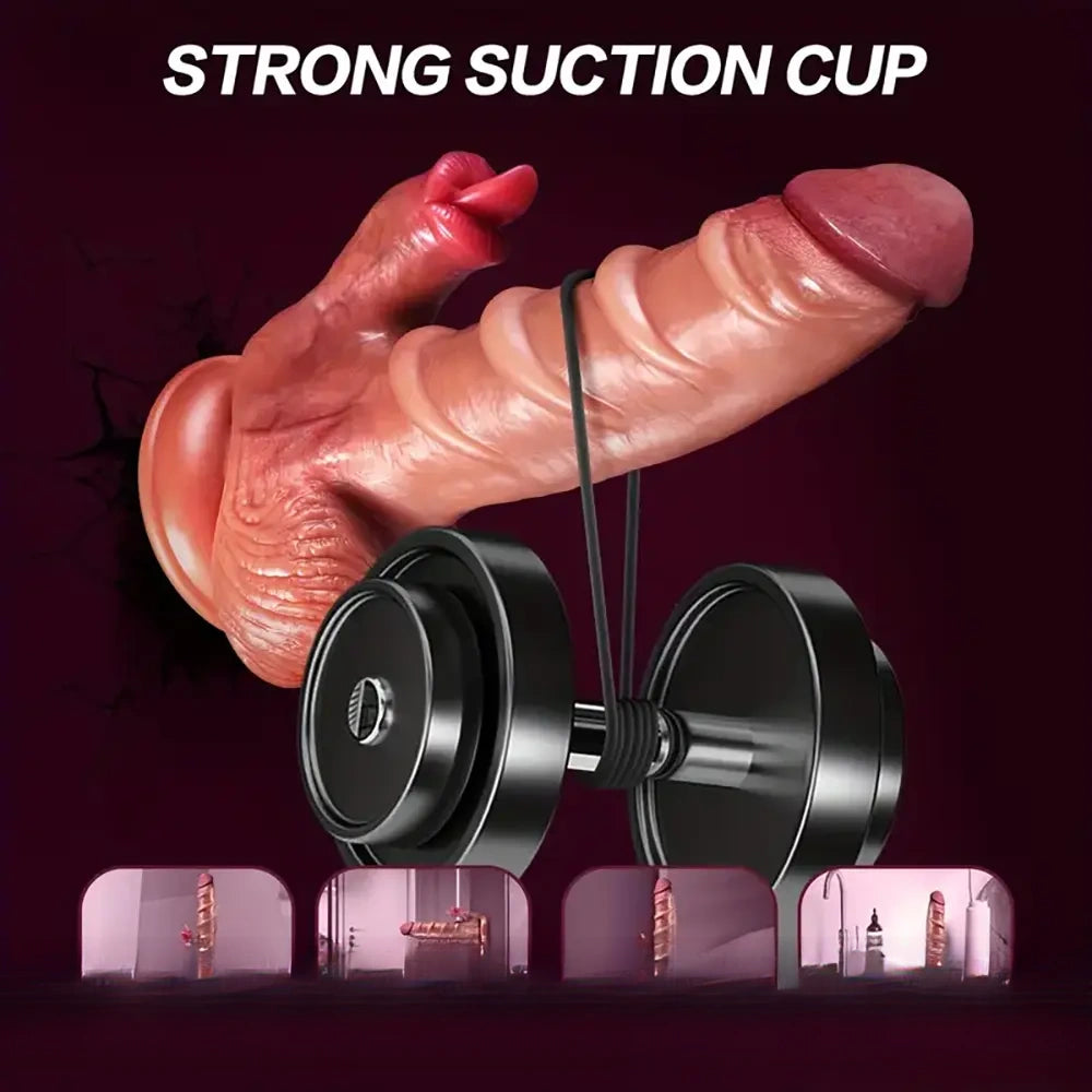 7.87in Realistic Heating Silicone Tongue Licking Thrusting Auto Dildo