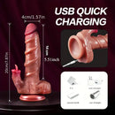 7.87in Realistic Heating Silicone Tongue Licking Thrusting Auto Dildo