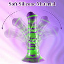 7.87in Realistic Horse Mixed Color Silicone Soft Dildo with Large Penis Head