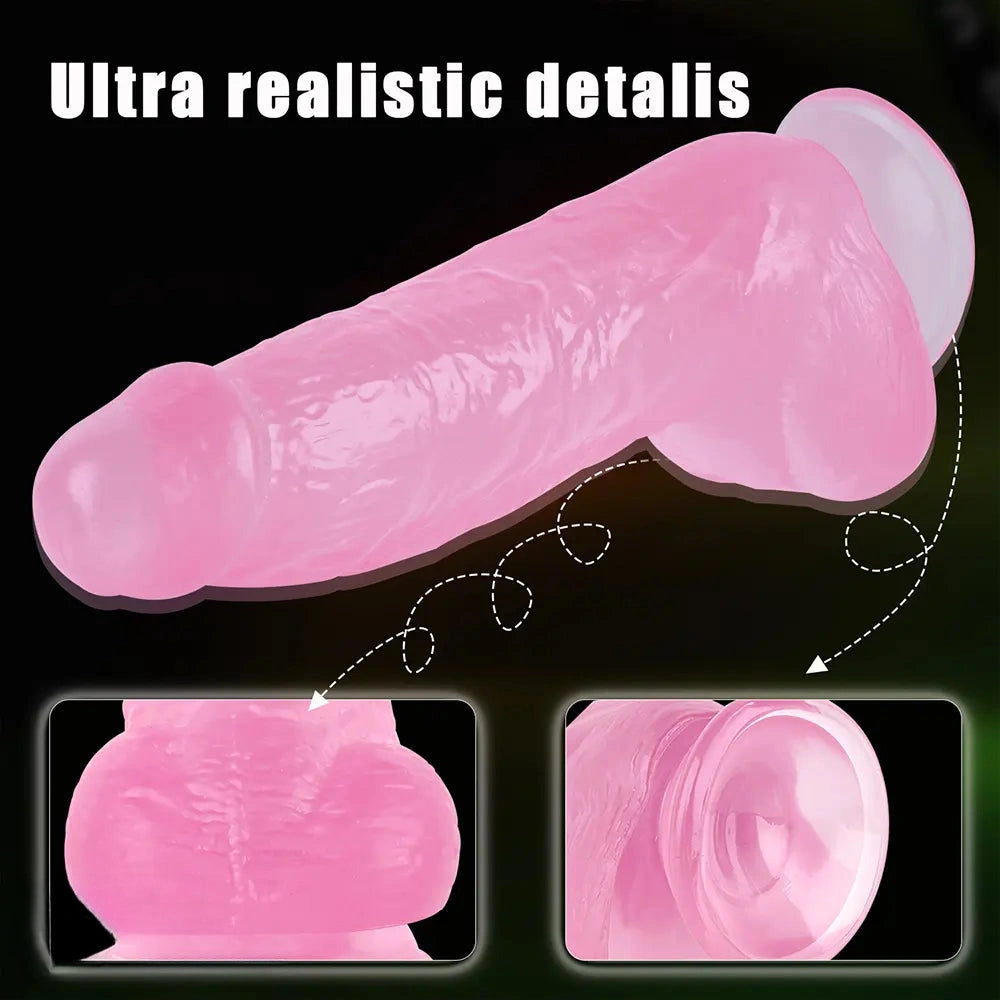 7.87in Realistic Penis PVC Skin Feel Phallus Sex Toy For Women Masturbation