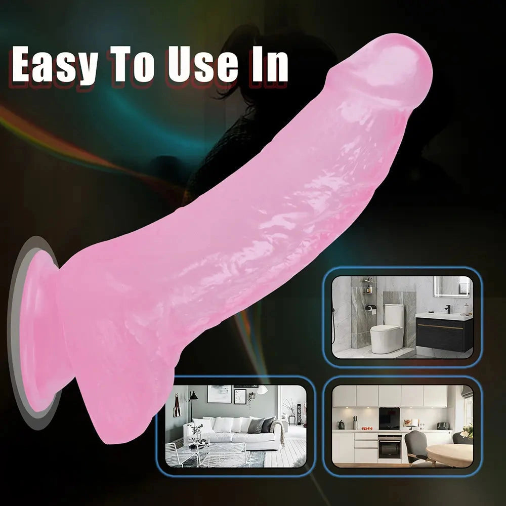 7.87in Realistic Penis PVC Skin Feel Phallus Sex Toy For Women Masturbation