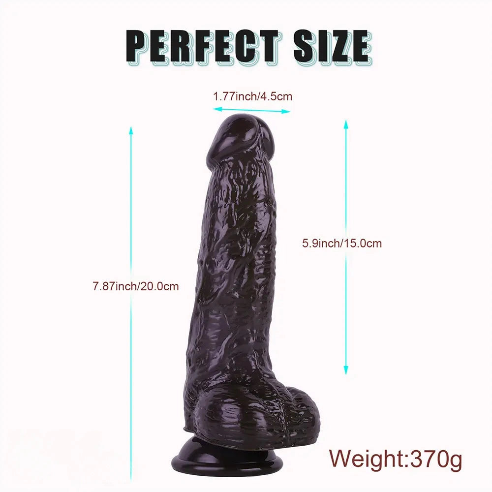 7.87in Realistic Penis PVC Skin Feel Phallus Sex Toy For Women Masturbation