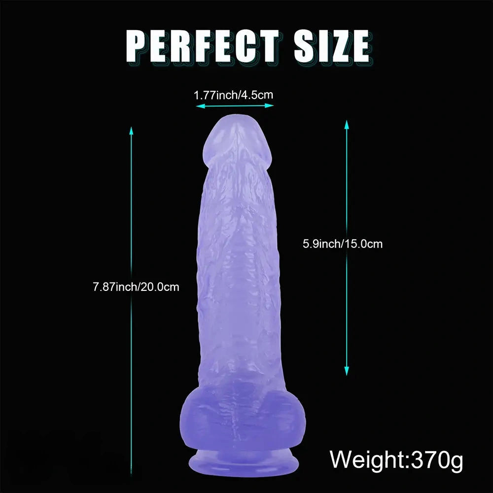 7.87in Realistic Penis PVC Skin Feel Phallus Sex Toy For Women Masturbation