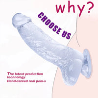 7.87in Realistic Penis PVC Skin Feel Phallus Sex Toy For Women Masturbation