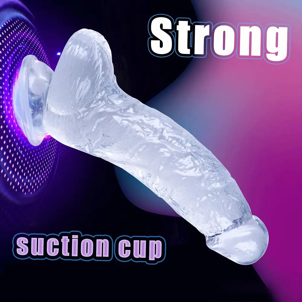 7.87in Realistic Penis PVC Skin Feel Phallus Sex Toy For Women Masturbation