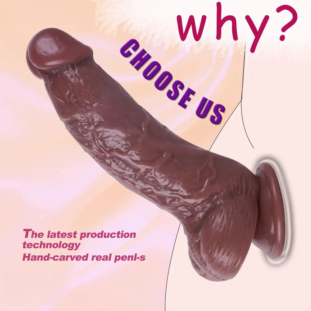 7.87in Realistic Penis PVC Skin Feel Phallus Sex Toy For Women Masturbation