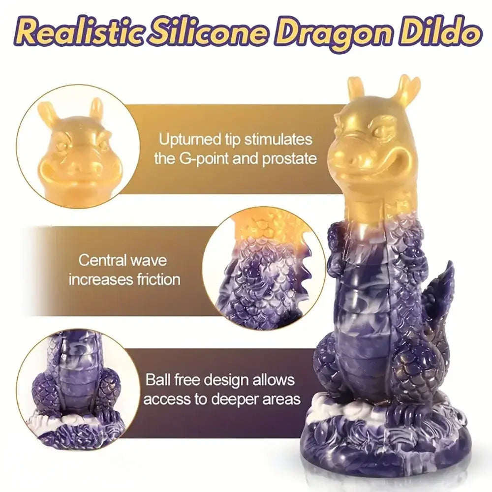 7.87in Realistic Silicone Dragon Dildo For G-Spot Stimulating Ball-Free Design