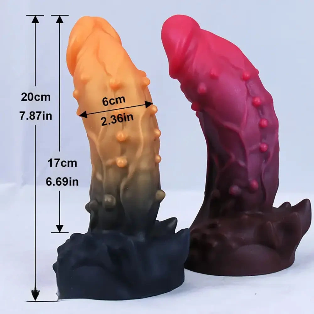 7.87in Realistic Silicone Monster Spiked Dildo With Strong Suction Cup
