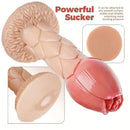 7.87in Realistic Sucker Shaped Flower Bud Dildo For Vagina Anus