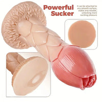 7.87in Realistic Sucker Shaped Flower Bud Dildo For Vagina Anus