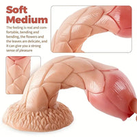 7.87in Realistic Sucker Shaped Flower Bud Dildo For Vagina Anus