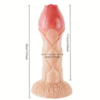 7.87in Realistic Sucker Shaped Flower Bud Dildo For Vagina Anus
